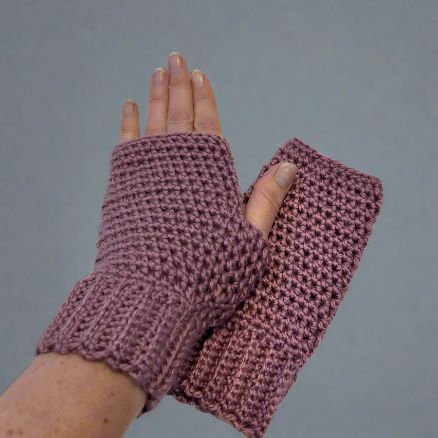 Fingerless Mittens - Wool Bamboo Blend