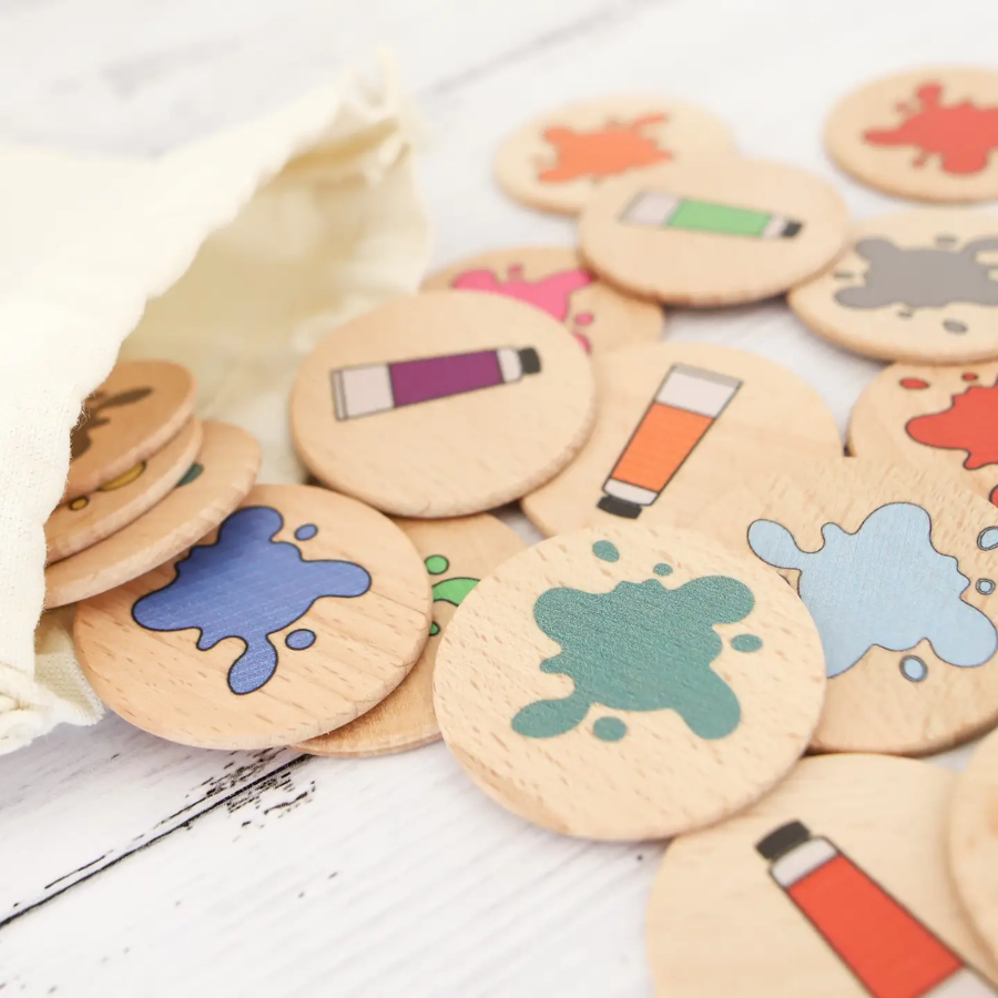 Wooden Disc Memory Games