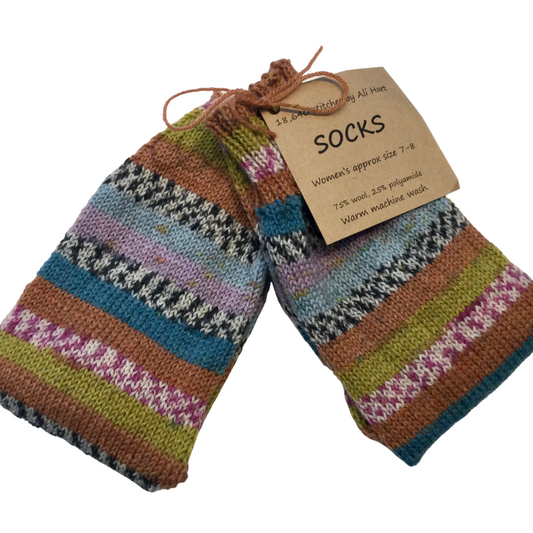 Hand Knitted Socks Size 7-8 Adult