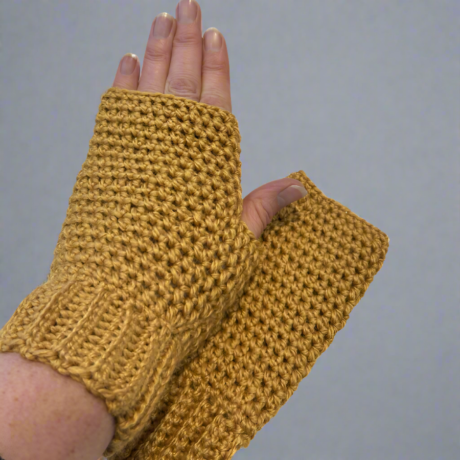 Fingerless Mittens - Wool Bamboo Blend