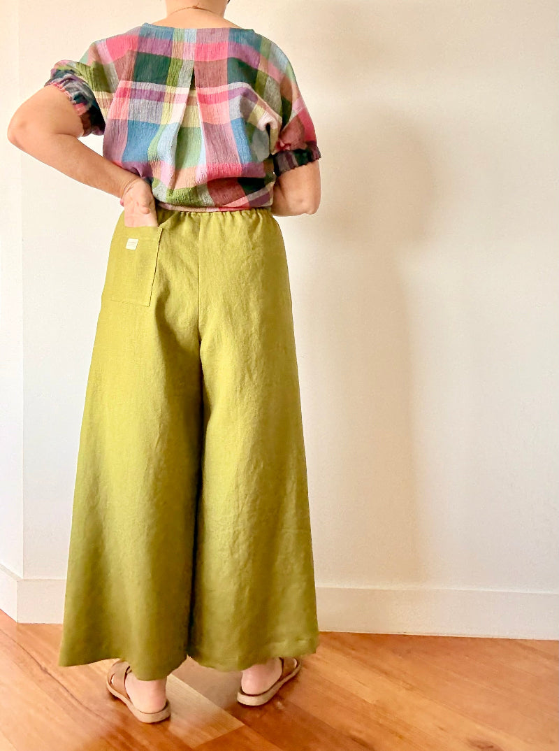 Linen Pants - Pesto