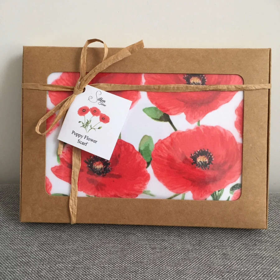 Scarf - Red Poppy Flower
