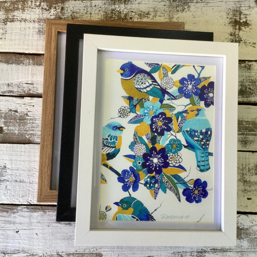 A5 Framed Prints - Small Birds Collection