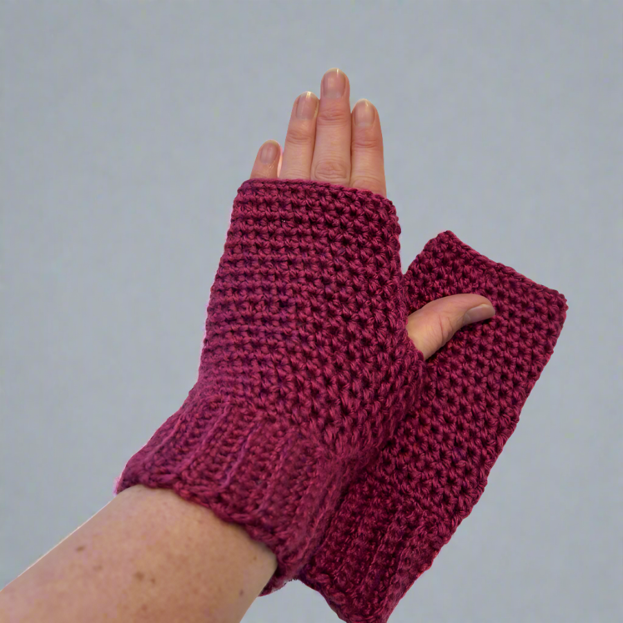 Fingerless Mittens - Wool Bamboo Blend