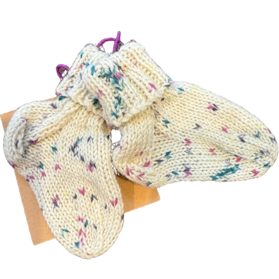 Hand Knitted Baby Socks Size 0-6 Months