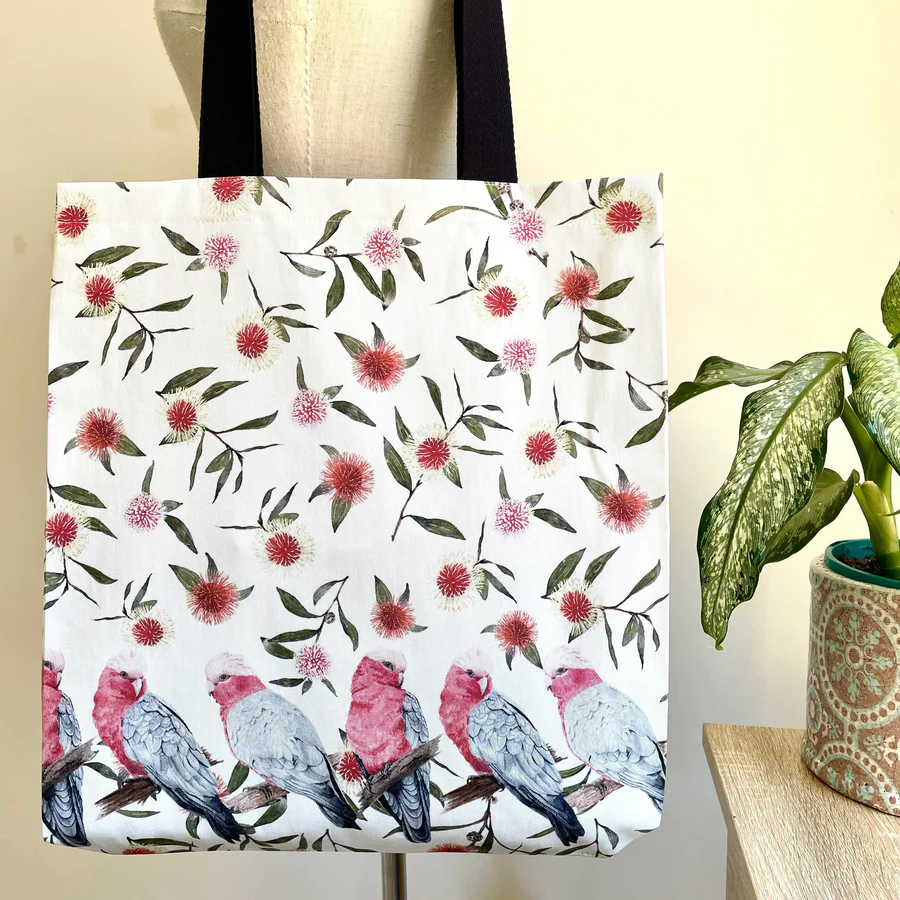 Tote Bag Australian Galahs LOFT Bridgetown Handmade Boutique
