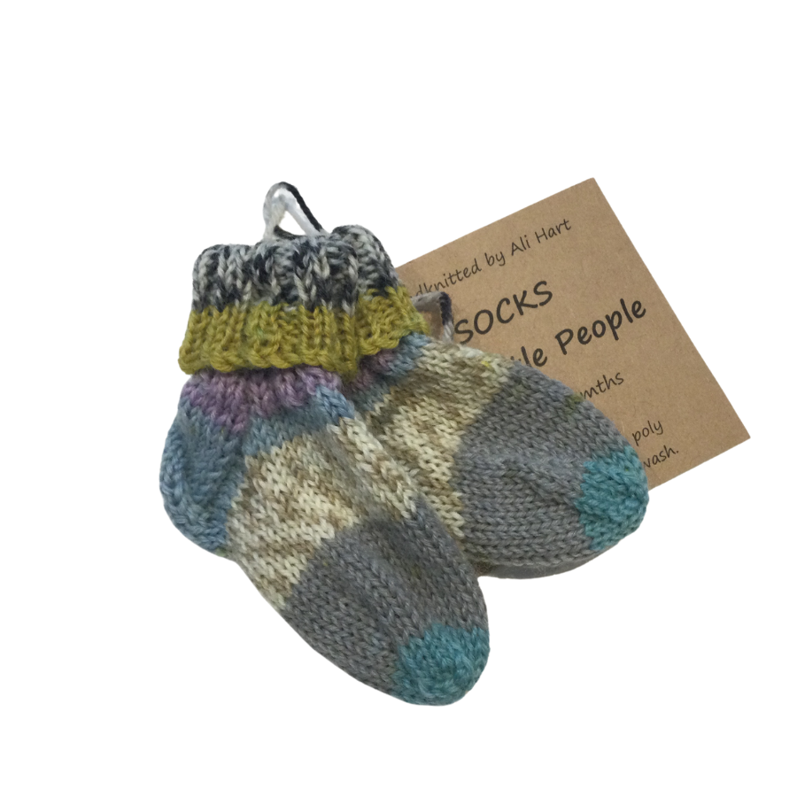 Hand Knitted Baby Socks Size 0-6 Months