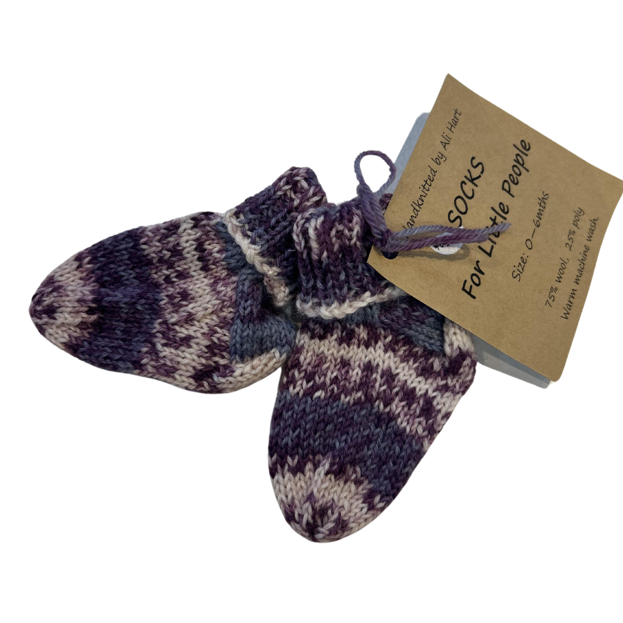 Hand Knitted Baby Socks Size 0-6 Months