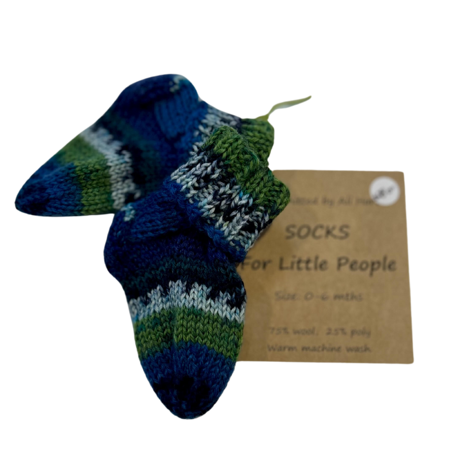 Hand Knitted Baby Socks Size 0-6 Months