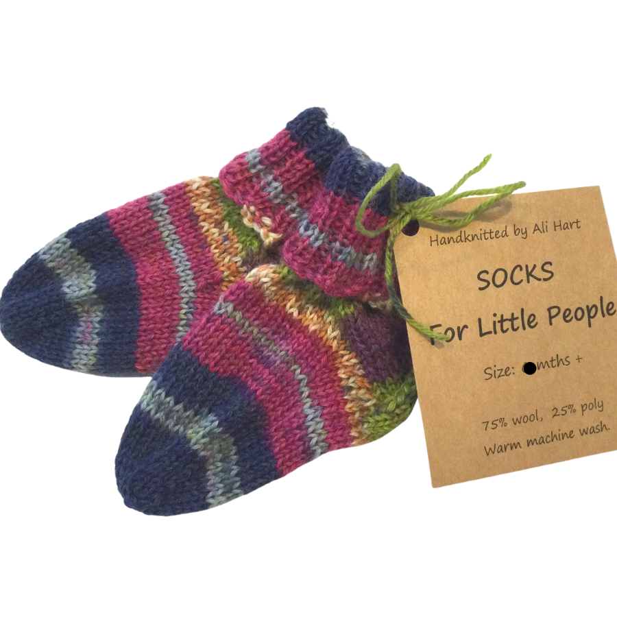 Hand Knitted Baby Socks Size 0-6 Months