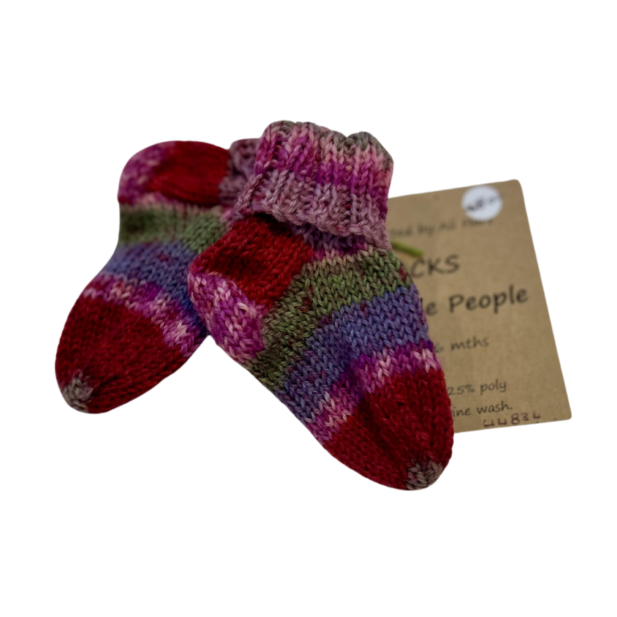 Hand Knitted Baby Socks Size 0-6 Months