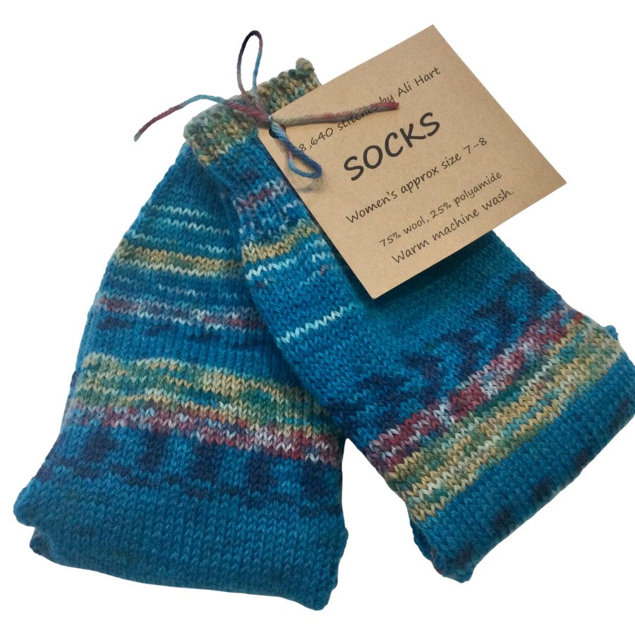 Hand Knitted Socks Size 7-8 Adult