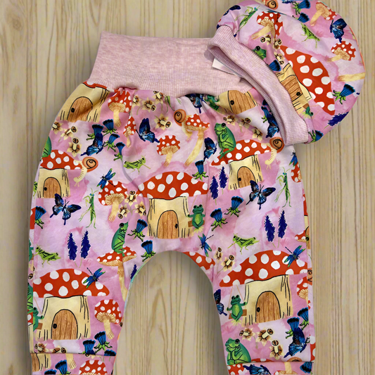 Baby Harem Pants and Hat Set- New Born
