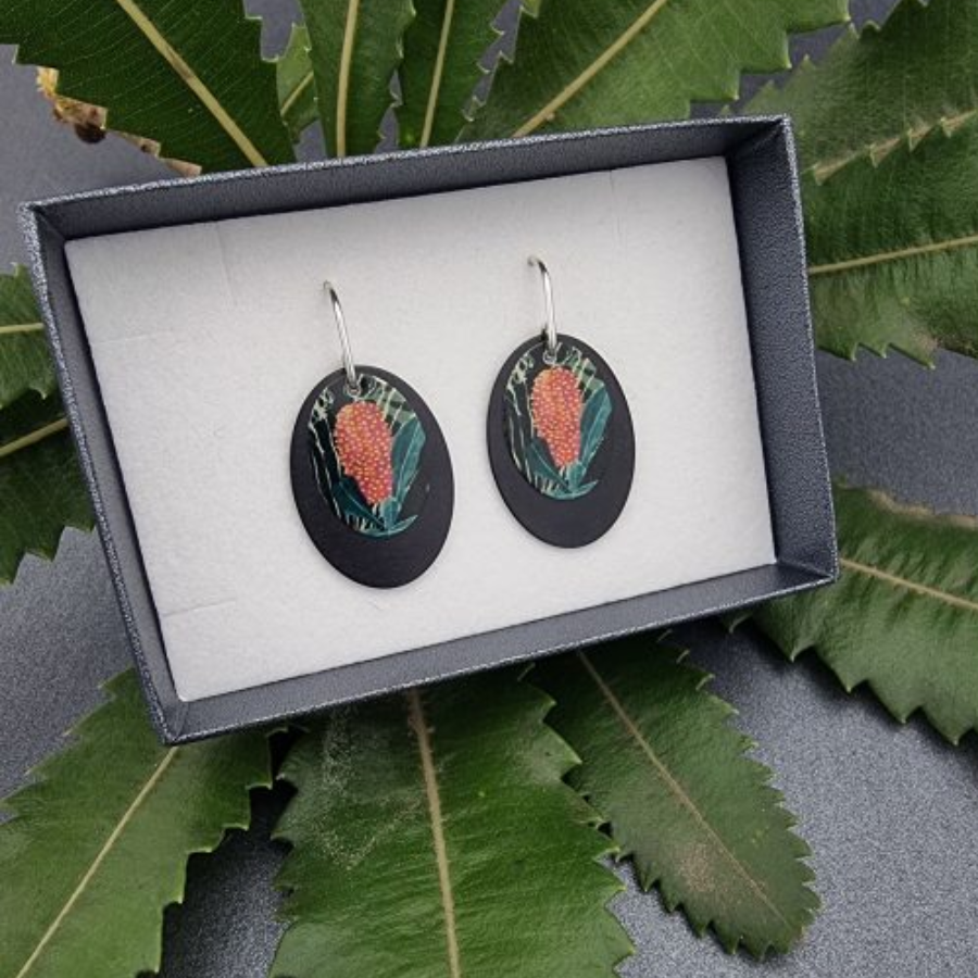 A Bush Walk - Banksia Double Oval Earrings