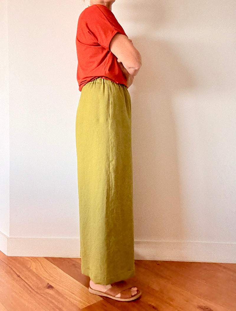 Linen Pants - Pesto 