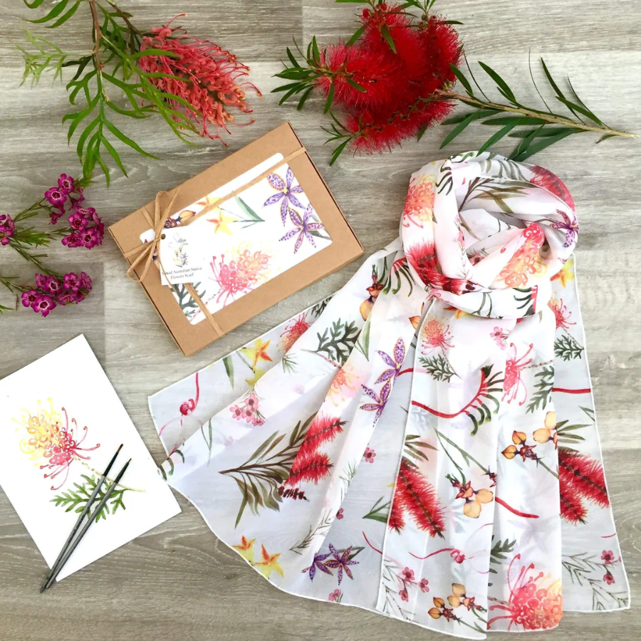 Scarf - Mixed Australian Native Flowers