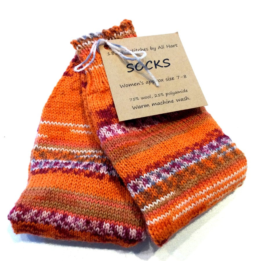 Hand Knitted Socks Size 7-8 Adult