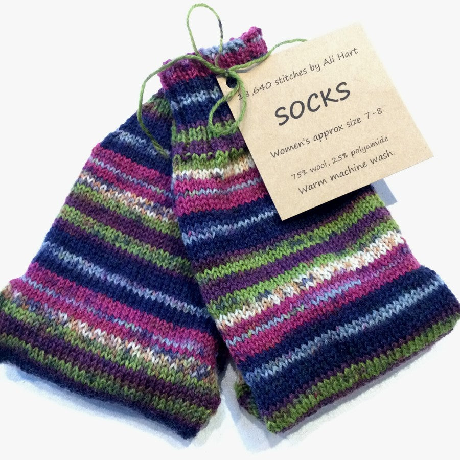 Hand Knitted Socks Size 7-8 Adult