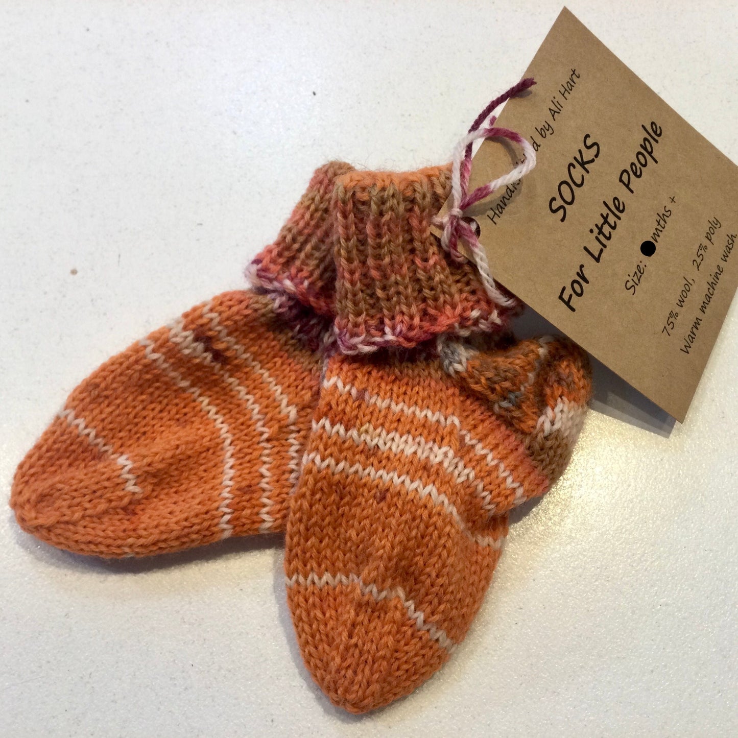 Hand Knitted Baby Socks Size 0-6 Months