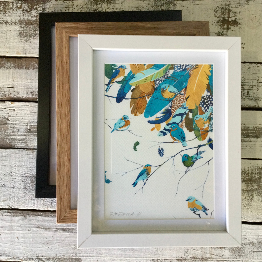 A5 Framed Prints - Small Birds Collection