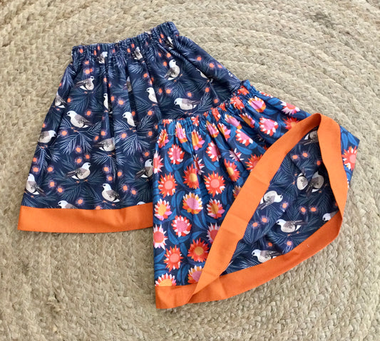 Bright Birds and Sunflowers Reversible Skirts