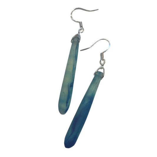 Resin Drop Earrings - Blue-Green Hues
