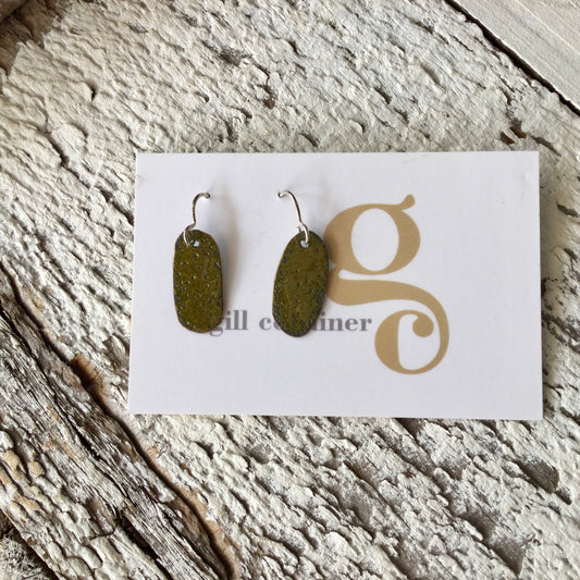 Enamel Olive Oval Dangles